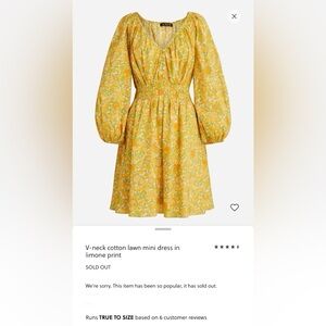 J crew Dress with Orange fruit pattern. Size M